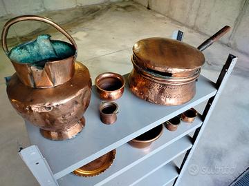 set pentole rame vintage