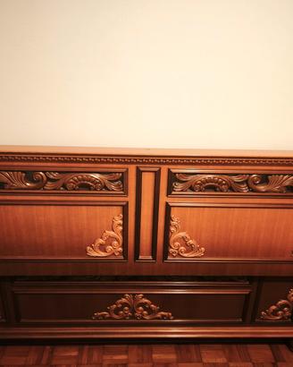 Struttura letto in legno massiccio anni 70