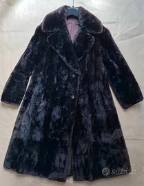 Cappotto lungo classico di visone marrone