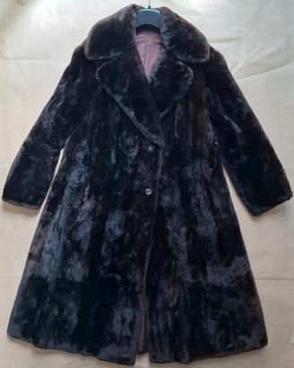 Cappotto lungo classico di visone marrone