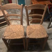 Coppia sedie rustiche in legno