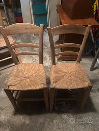 Coppia sedie rustiche in legno