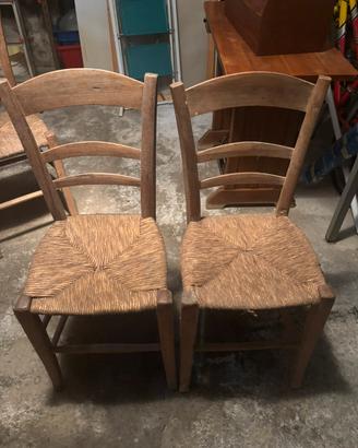 Coppia sedie rustiche in legno