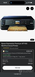 Stampante Epson XP-900 A3 qualita fotografica