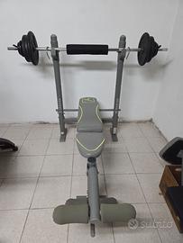 Panca domyos + bilanciere + dischi (60kg)