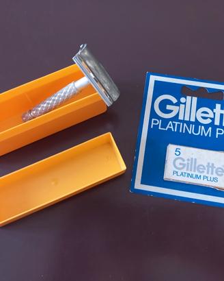 Rasoio di sicurezza vintage a tre pezzi Gillette
