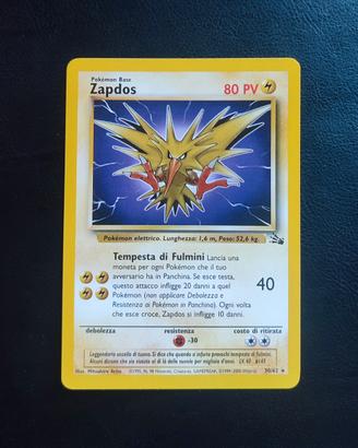 Carta Pokémon Zapdos rara 30/62 ita