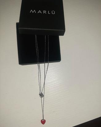 doppia collana con il cuoricino da donna
