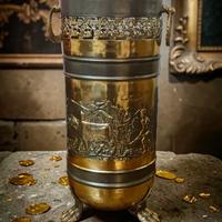 portaombrelli lavorazione a sbalzo scene rurali