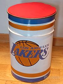 Pouf Sgabello Cestino metallo LOS ANGELES LAKERS