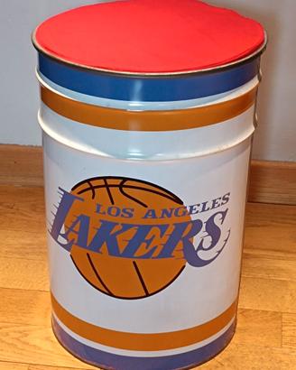 Pouf Sgabello Cestino metallo LOS ANGELES LAKERS