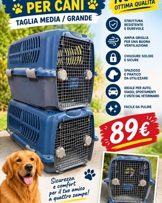 TRASPORTINO CANE TAGLIA MEDIO/GRANDE 