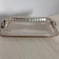 Vassoio Vintage Metall art Placcato Argento 