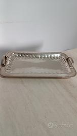 Vassoio Vintage Metall art Placcato Argento 