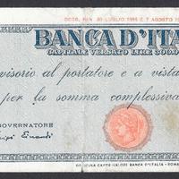 Titolo provvisorio lire 5000 del 1945 testina