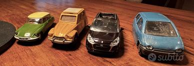 4 modellini Dyane,Twingo,Ds e Ds3