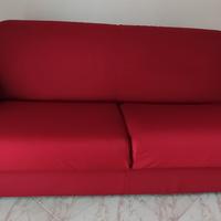 Divano letto sfoderabile, finitura Melograno