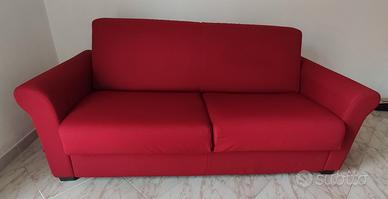 Divano letto sfoderabile, finitura Melograno