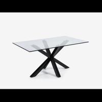 Tavolo in vetro gambe incrociate nere - Nuovo