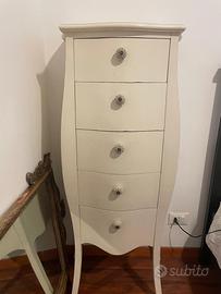Mobile cassettiera  stile shabby/chic color avorio