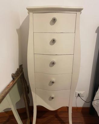 Mobile cassettiera  stile shabby/chic color avorio