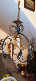 Lampadario Vintage Ferro Battuto