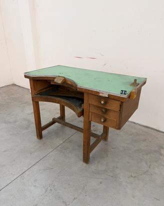 Banco da orafo orefice vintage in legno minuteria