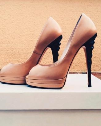 Sandali Casadei n. 35 beige, tacco gioiello 13 cm