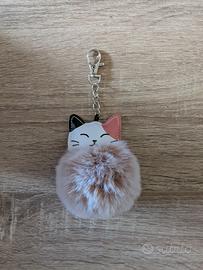 Portachiavi gatto con pompon