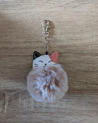 Portachiavi gatto con pompon
