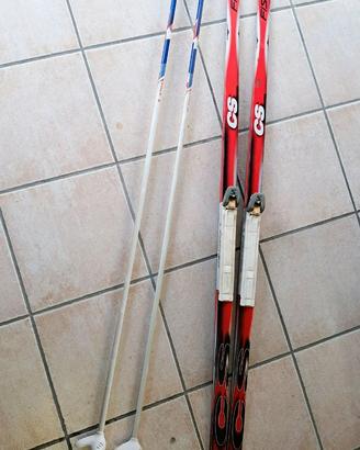 Sci da skating Fischer 185cm con attacchi e baston
