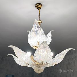 lampadario vintage in vetro stile murano