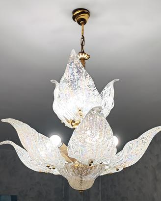 Lampadario 9 Luci Vintage - Vetro Iridescente e Ot