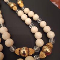 Collana lunga color AVORIO e ORO vintage