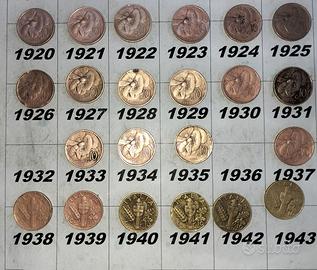 Monete Regno d'Italia da 10 cent dal 1920 al 1943