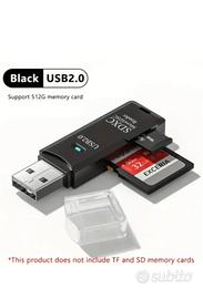 Lettore di Schede Mini USB 3.0 2-in-1 Adattatore p