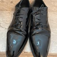 Scarpe vero Cuoio nero lucido uomo numero 44
