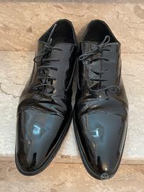 Scarpe vero Cuoio nero lucido uomo numero 44