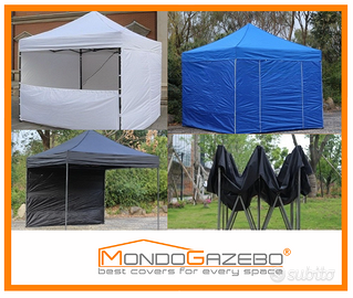 Gazebo pieghevole 3x3 acciaio 3cm mercati sport