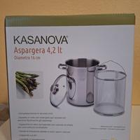 
Aspargera in acciaio e bachelite, con coperchio