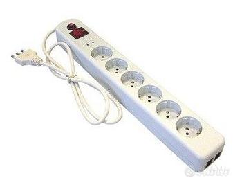 Multipresa elettrica 6 prese shuko + interruttore