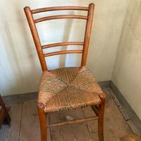 Vecchie sedie in legno impagliate