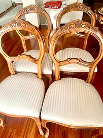 Quattro sedie in stile Luigi Filippo
