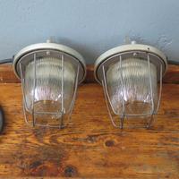 VECCHIA LAMPADA INDUSTRIALE RESTAURATA VINTAGE