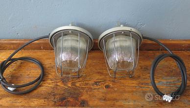 VECCHIA LAMPADA INDUSTRIALE RESTAURATA VINTAGE