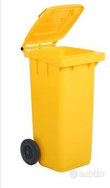 Bidone carrellato 120 lt giallo