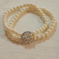 bracciale bigiotteria perle e strass 