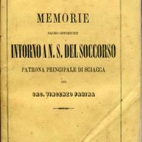 MEMORIE SACRO-ISTORICHE INTRONO A N. S. DEL SOCC