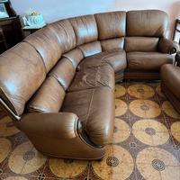 Divano angolare in vera pelle + 2 poltrone