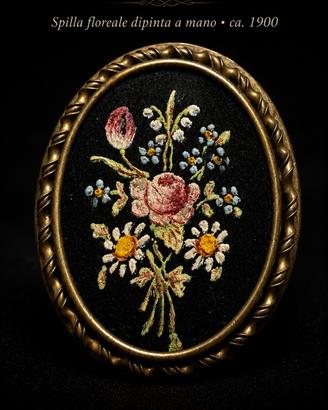 Antica spilla fine ‘800 bouquet floriografico